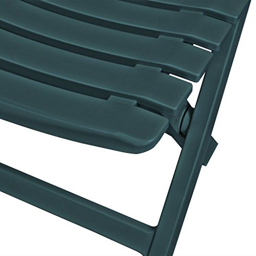 vidaXL Bistroset 3-TLG. Klappbar Balkonset Balkonmöbel Gartenmöbel Gartenset Gartengarnitur Sitzgruppe Tisch 2 Stühle Kunststoff Grün – Bild 5