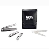 FOMO Beauty Nail Clipper Set - Premium Quality Stainless Steel Fingernail, Toenail, Cuticle Clippers + Bonus Folding Metal File - Best Travel Nail Kit for Grooming On-The-Go - A Great Gift for Friends