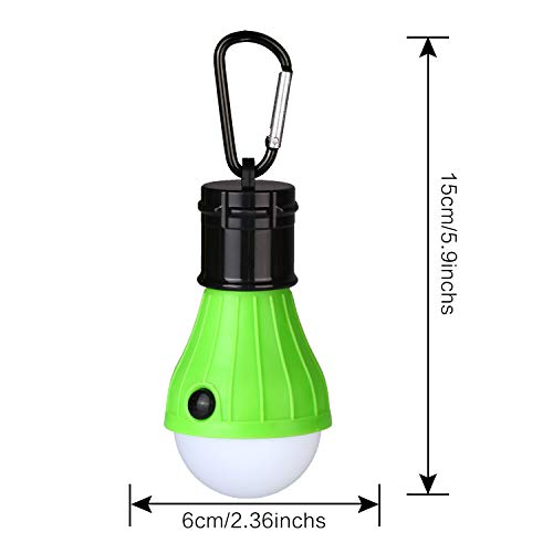 Yizhet Campinglampe, 4xLED Campinglampe LED Camping Laterne Zeltlampe Glühbirne Set, Notlicht mit Karabiner Wasserdicht Tragbare Camping Lantern LED für Camping,Abenteuer,Angeln,Notfall, Stromausfall – Bild 5