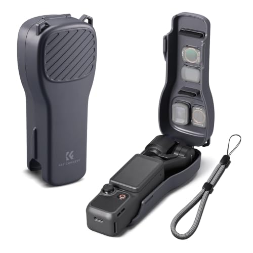 K&F CONCEPT PT61 Case Compatible with DJI Osmo Pocket 4 with Filter Storage, Hard Case with Soft Inner Lining, Specially Designed for Pocket 4 & Easy Open/Close, black, Portable