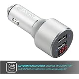 iREIZTEC 34W DUAL USB Smart Port Car Charger, w/ Safety Hammer, For iPhone X 8 8+ 7 6S 6, SE 5S 5, Galaxy S8 S7 S6 Edge, Note 8 4, LG G6 G5 V10 V20, HTC, Nexus 5X 6P,Pixel, iPad Pro Portable (silvery)