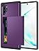 SAMONPOW Wallet Cover for Galaxy Note 10 Plus Case with Card Holder Dual Layer Hybrid Shell Heavy Duty Protection Shockproof Soft Rubber Bumper Cover Case for Galaxy Note 10 Plus 6.8 inch Purple