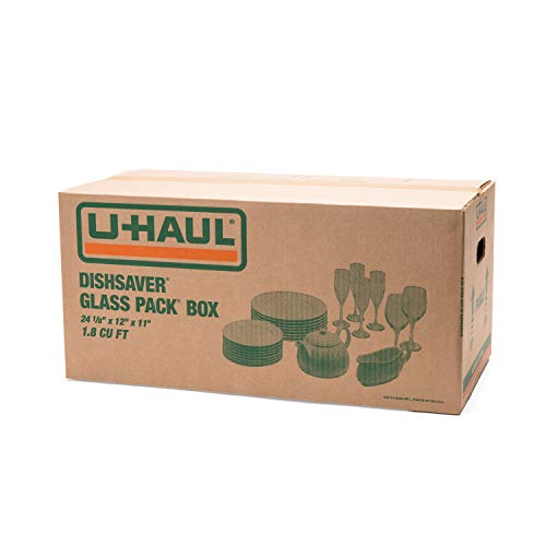 UHaul Dish Packing Kit for Dishes and Glassware Includes 1 Box, 1 Cell Divider Unit, and 32