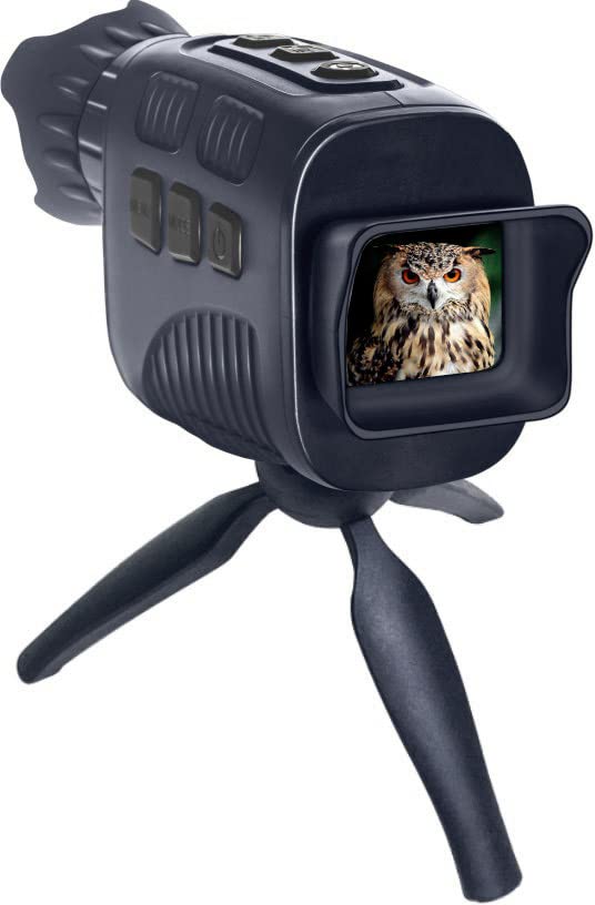 DISCOVERY Night ML10 Digital Night Vision Monocular with Tripod, LCD Screen, 13x Magnification, Photo and Video Recording Function, White