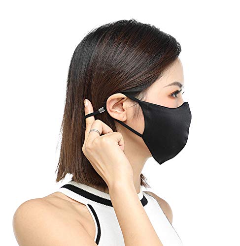 K meet Q Silk Face Mask for Women & Men, Reusable, Washable, with Filter Pocket and Nose Wire #B (Black) 7 K meet Q Silk Face Mask for Women & Men, Reusable, Washable, with Filter Pocket and Nose Wire #B (Black)