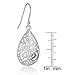 Hoops & Loops 925 Sterling Silver Teardrop Filigree Dangle Hook Earrings for Women, Silver, Yellow and Rose Gold Flashed Sterling Silver