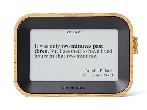 Author Clock – Literary Clock that Tells Time Using Book Quotes | Unique Gift for Book Lovers | New Quote Every Minute | Vol 1, Small