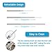 2 PACK - Portable Collapsible Reusable Drinking Straws - Telescopic Folding Stainless Steel Metal Straw with Aluminum Case & Cleaning Brush