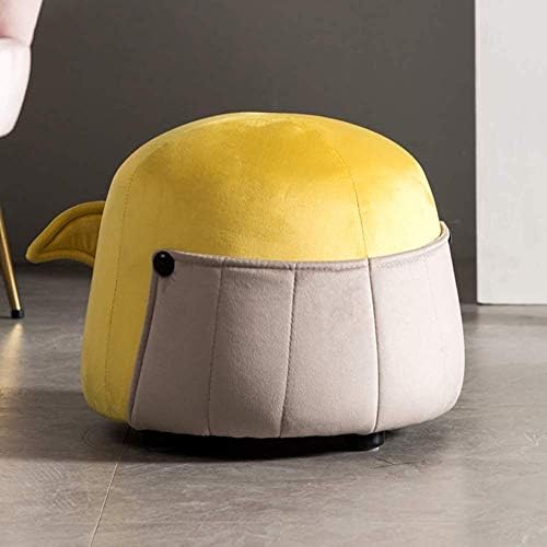 布張りのフットスツールフットスツールベルベットプーフ 布張りのフットスツールオットマンプーフパッド入りシート イルカの形の家のリビングルームの寝室の 変更靴のフットレスト収納 色 黄色 サイズ 40x40x32cm Bahramradan Com
