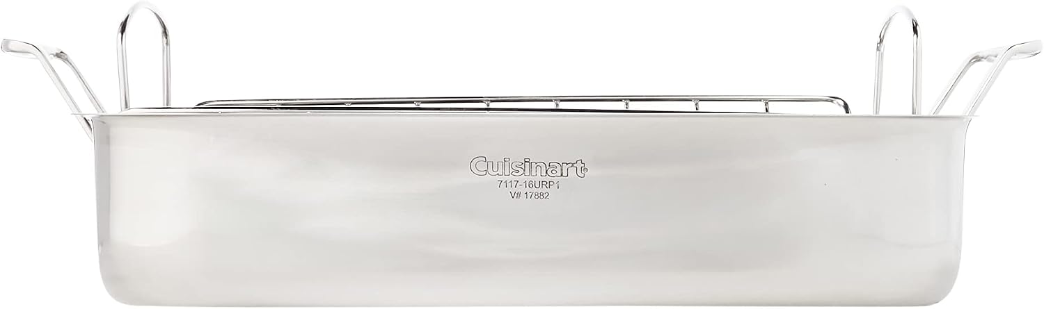 Amazon Com Cuisinart Chef S Classic Stainless 16 Inch Rectangular Roaster With Rack Roaster Rack Roasting Pans Kitchen Dining
