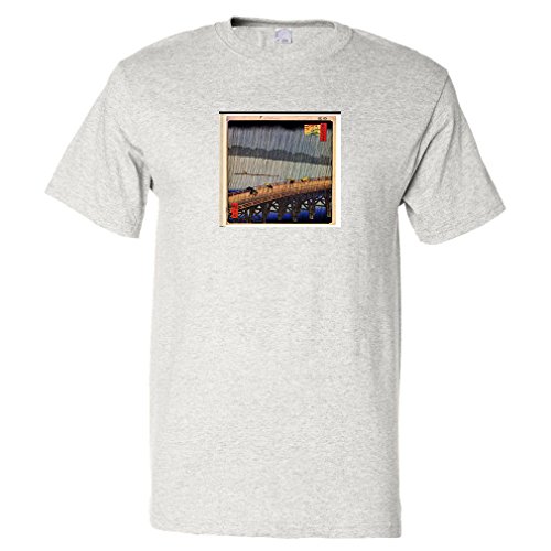 Speedy Pros Suijin Shrine Massaki Sumida River (Hiroshige) Cotton Unisex T-Shirt Ash Large