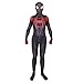 MYanimec Unisex Lycra Spandex Halloween New into The Spider Verse Miles Morales Cosplay Costumes Adult/Kids 3D Style (Adult-M) Black
