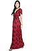 KOH KOH Womens Long Kimono Sleeve Floral Lace Print Cocktail Evening Maxi Dress