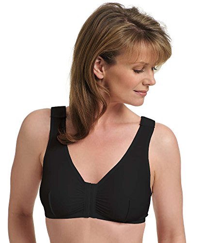 MediChoice Surgical Bras, Standard, Size 38, Hook and Eye Front Closure, Cotton Spandex, Adjustable Shoulder Straps, Compression, Support, Black (Each of 1)