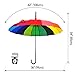 Kung Fu Smith Vintage Rainbow Pagoda Parasol Umbrella, Unique 16 Ribs and UV Protection Stick Rain Umbrella for Women and Girls