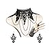 Dolovely Gothic Lolita Retro Lace Choker Necklace Earrings Bracelet Wristband Black Flower Ring Clothing Accessories for Women