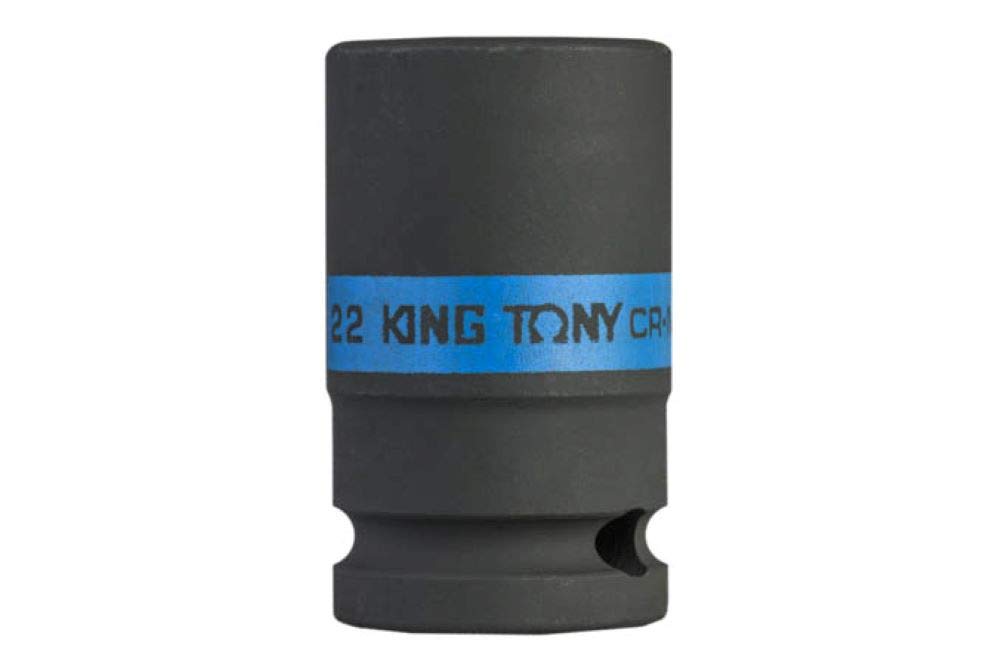 KING TONY 483522M Socket De Impacto Long Pared Fina 1/2" 22mm for DIYers & Professionals, Made for Repair and Installation tasks, 22mm, red