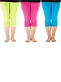 Zando Women's 3/4 Length Soft Stretchy Plus Size Crop Seamless Capri Leggings Lightweight Modal Smooth Pants