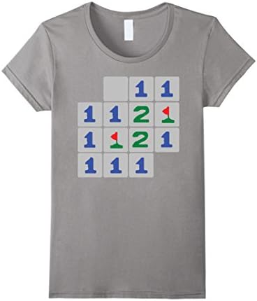Women's Old School Vintage Minesweeper PC Game Bomb Escape T-Shirt Large Slate