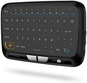Mini Wireless Keyboard,MIYOKA H18 2.4GHz Wireless Whole Panel Touchpad and Mini Keyboard, Full Screen Extra Large Touch Zone for Google Android TV Box, HTPC, IPTV, PC, PS3, Xbox 360, Pad(Black)