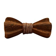 Men’s Classic Wooden Bow Tie, Handmade from African Wenge Wood, Dark Wood Finish 