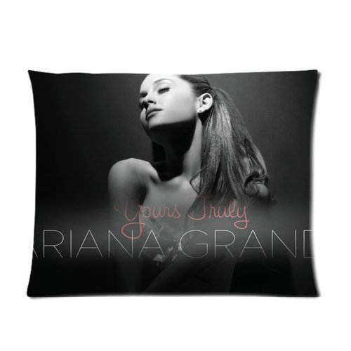 Movie Star Music Band Singer Series Personalized Custom Soft Pillow Case Cover 20X26 (One Side) - Sexy Popular American Actress,Singer Ariana Grande Deep Gray Pillowcase
