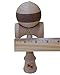 Kotaro Kendama Natural Horizontal Walnut Striped Ball Deluxe Pro Toy Catch Game with Extra String and Carrying Holster