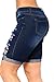 FEESON Women's Summer Turn Up Cuffs Above-Knee Length Destroyed Ribbed Jeans Shorts