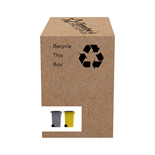 Thornton's Office Supplies Mini Curbside Wrestling Toy Garbage Trash Can and Recycle Can Set Office Desk Pencil Cup Holder (Gray/Yellow) - Thumbnail 4