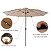 C-Hopetree 11 ft Outdoor Patio Market Umbrella with Solar LED Lights - Beige
