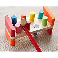 Joyshare Pounding Bench Wooden Toy with Mallet hammering Block Punch and Drop Instruments