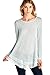 12 Ami Solid Long Knit Chiffon Hem Tunic Top Light Blue M