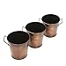 Hosley Set of 3 Antique Bronze Vases/French Buckets with Handles- 5 Inch High. Ideal Gift for Wedding, Home and for Dried Floral