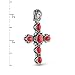 American West Sterling Silver Red Coral Gemstone Cross Pendant Enhancer