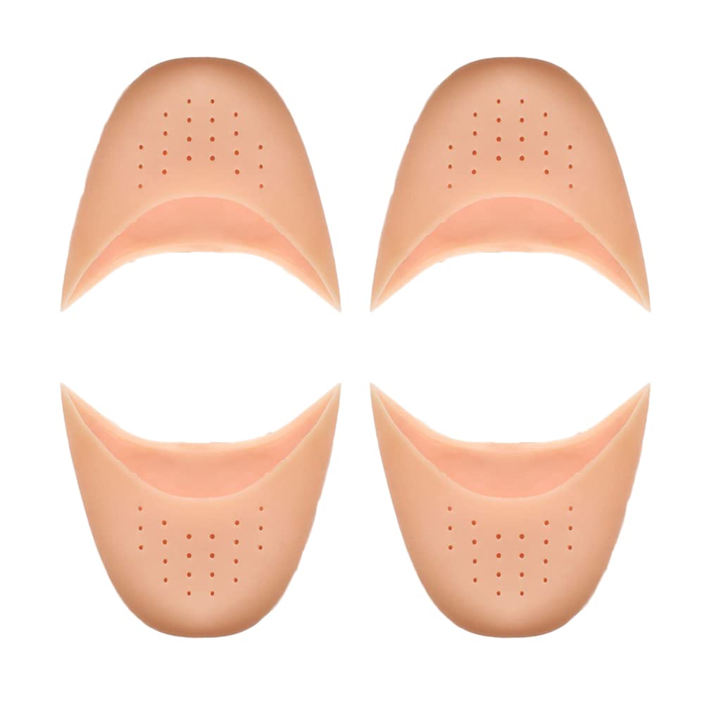 YAHOKUI 2 Pairs Ballet Forefoot Cushion Soft Full Toe Pads Breathable Silicone Toe Pads Toe Protector for Ballet Dance Pointed Shoe Athlete and More