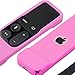 AKWOX Protective Case for Apple TV 4K / 4th 5th Gen Remote - Light Weight [Anti Slip] Shock Proof Silicone Cover with Lanyard (Pink) - not for Series 6th Gen 2021