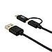 USB to Micro USB+USB C Cable 4ft/1.2m, IKITS USB Type C & Micro-USB 2-in-1 Connector Cable Durable 3A High-Speed Charge Data Transfer Cable for iMac,MacBook,Switch, Samsung S10+/S9/S7, 4K TV Sticks
