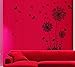 3Cworld Dandelion and Butterflies Self-Adhesive Wall Decals for DIY Mural Art Merry (Dandelion-Black)