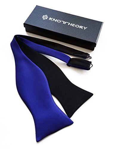 Knot Theory Classic Butterfly Bow Tie in Black and Royal Blue Reversible Self Tie - Wear in 4 Different Color Ways James Bond Collection
