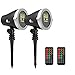 1byone Aluminum Alloy Halloween Outdoor Laser Light Projector with IR Wireless Remote Red and Green Stars Laser Show for Halloween, Christmas, Holiday, Parties, Landscape or Garden Decoration-2 Pack