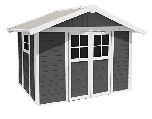 Ondis24 Gartenhaus Deco H 7,5 dunkelgrau weiß