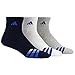 adidas Men's Cushioned Quarter Socks (3-Pair), Collegiate Navy/White/Heather Grey/Blue, Large, (Shoe Size 6-12)