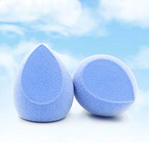Foundation Sponge Puff, Soft Fine Latex Free Microfiber Elastic Foundation Make Up Egg Sponge Powder Puff(Blue)
