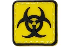 MORTHOME M MORTHOME 1" inch PVC Hook and Loop Morale Patch Military Combat Armband Clothing Badge for Jackets Jeans Hat Cap (Yellow, Bio Hazard)