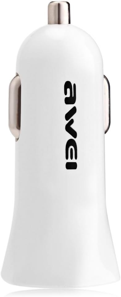 Awei C-300 2.4A Car Charger 2 Ports USB for Android and Apple Smartphone / MP3 / MP4 Player White