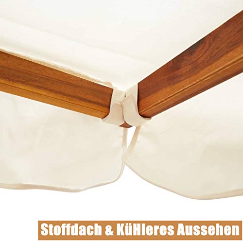 XJZHOUTING DOONHEXS Haltbarer Hollywoodschaukel, Stärker Schaukel Schaukelbank, Gartenbank, Gartenschaukel Holz Mit 2… – Bild 7