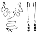 Clamps Chains by BeSTreaM Nipple Jewelry Non Piercing Clips One Pair Set