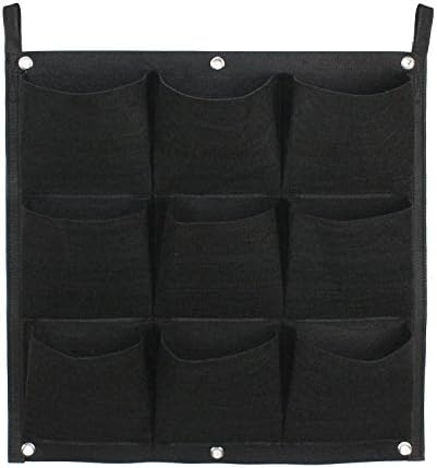 konln Vertical Garden Planter Wall Hanging Felt Planter Bags Wall Mount Planter Indoor Outdoor Planter Growing Bag (9-Pocket)
