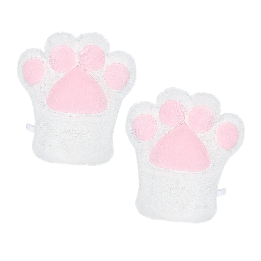 Cat Paw Gloves Women Winter Warm Gloves Plush Animal Claw Gloves Winter Thick Warm Thermal Gloves Faux Fur Fingerless Gloves Hand Warmer Handwear Halloween Cosplay Performance Mittens for Women