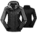 TBMPOY Women's 3-in-1 Winter Ski Jacket Outdoor Waterproof Snowboarding Coats with Inner Warm Fleece Coat